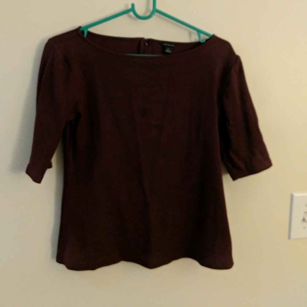 Ann taylor 3/4 tshirt tshirt maroon